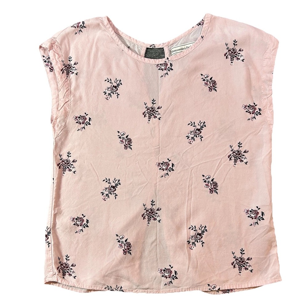 Abercrombie & Fitch Top Women's Size XS Pink Floral Split Back Coquette